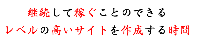 継続して稼ぐことのできるレベルの高いサイトを作成する時間
